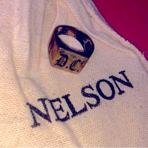 Nelson Silver Ring Men D. C. Jewelry Men Initials Engraving